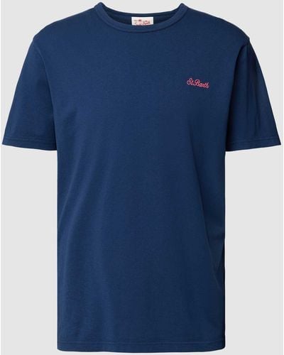 Mc2 Saint Barth T-shirt Met Labelstitching - Blauw