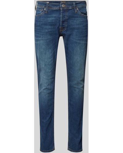 Jack & Jones Slim Fit Jeans im 5-Pocket-Design Modell 'Glenn' - Blau