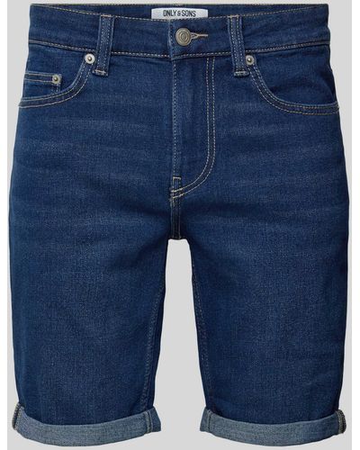 Only & Sons Korte Regular Fit Jeans - Blauw