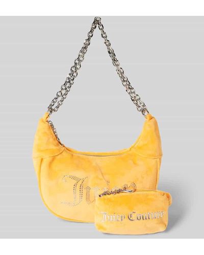 Juicy Couture Hobo Bag mit Ziersteinbesatz Modell 'KIMBERLY' - Gelb