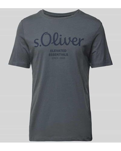 S.oliver T-Shirt mit Label-Print - Grau