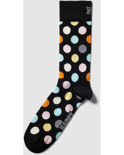 Happy Socks Socken mit Allover-Muster Modell 'Big Dot' - Schwarz