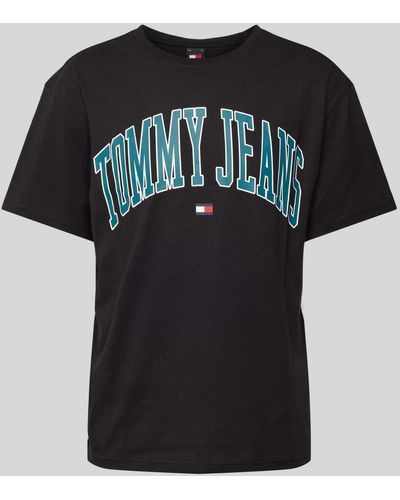 Tommy Hilfiger T-Shirt mit Label-Print Modell 'POPCOLOR' - Schwarz