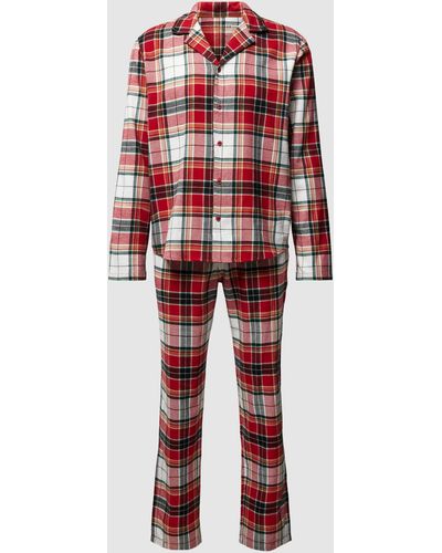 Schiesser Pyjama Met Tartanmotief - Rood