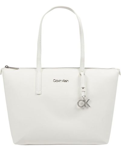 Calvin Klein Shopper mit Logo - Weiß