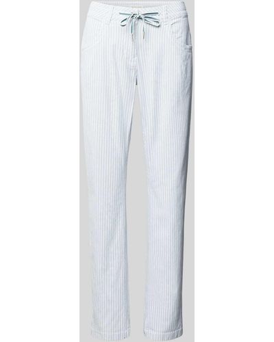 Tom Tailor Slim Fit Hose mit Streifenmuster - Weiß