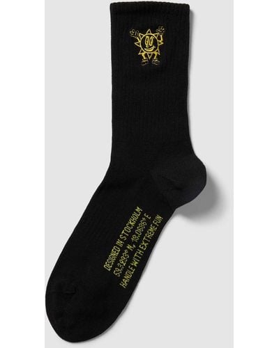 Happy Socks Sokken Met Motiefstitching - Zwart