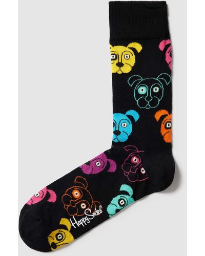 Happy Socks Socken mit Allover-Muster Modell 'Dog' - Mehrfarbig