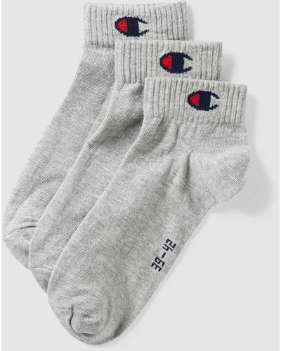 Champion Socken mit Label-Detail im 3er-Pack Modell 'Quarter Sock' - Grau