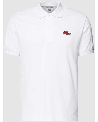 Lacoste X Netflix Poloshirt mit Label-Patch - Weiß