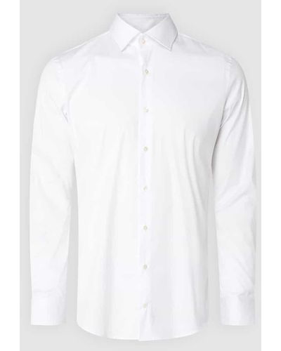 Strellson Slim Fit Business-Hemd aus Popeline Modell 'Santos' - Weiß