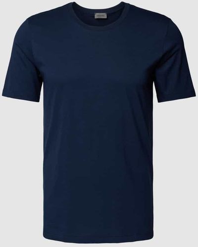 Hanro T-Shirt mit Rundhalsausschnitt - Blau