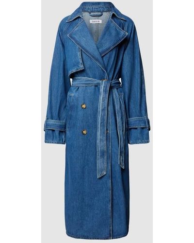 EDITED Jeanstrenchcoat mit Bindegürtel Modell 'Belen' - Blau