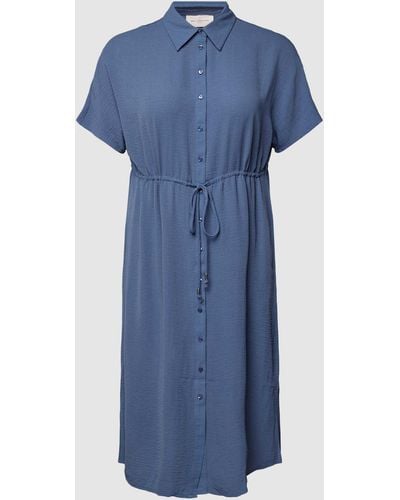 Only Carmakoma Plus Size Midi-jurk Met All-over Motief - Blauw