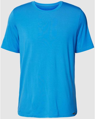SKINY T-Shirt mit Label-Detail Modell 'Every Night In Mix & Match' - Blau