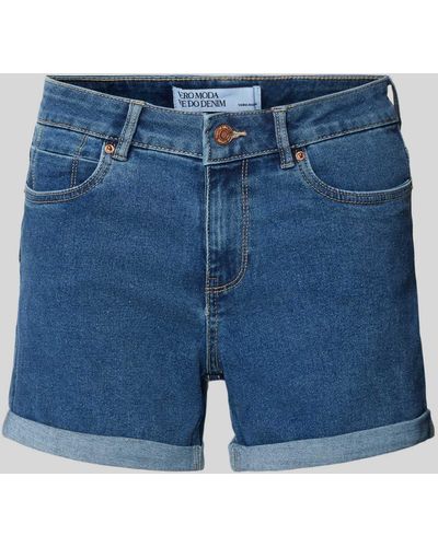 Vero Moda Jeansshorts mit Eingrifftaschen Modell 'LUNA' - Blau