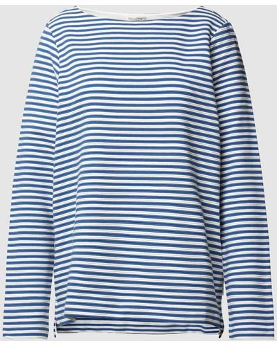 Marc O' Polo Shirt mit Streifenmuster und Rundhalsausschnitt - Blau