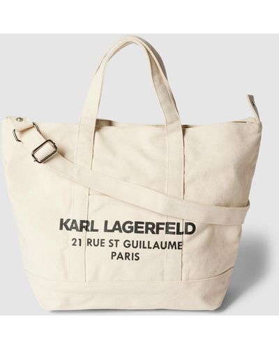 Karl Lagerfeld Shopper mit Label-Print - Natur