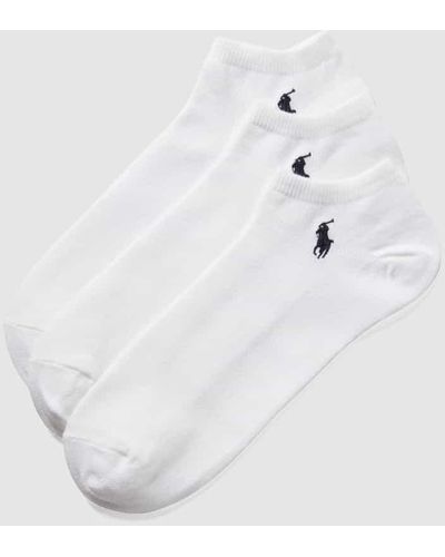 Polo Ralph Lauren Sneakersocken aus elastischem Baumwoll-Mix im 3er-Pack - Weiß