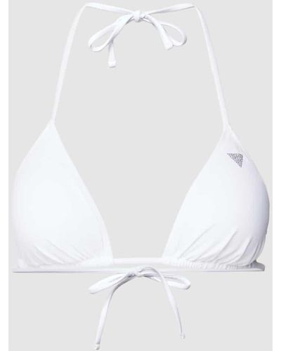 Guess Bikini-Oberteil mit Strasssteinbesatz - Weiß