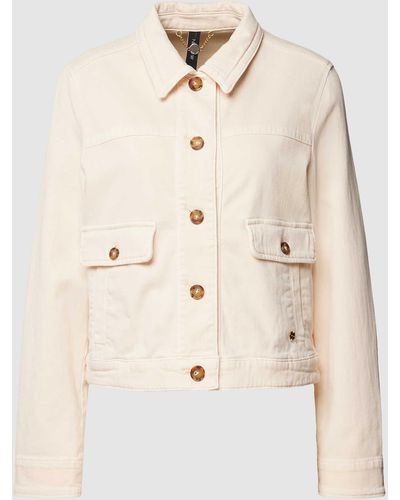 Marc Cain Jeansjack Met Knoopsluiting - Naturel