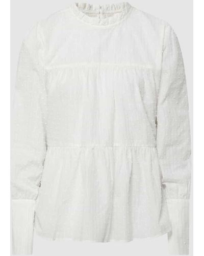 Numph Blusenshirt mit Schößchen Modell 'Mayoa' - Weiß