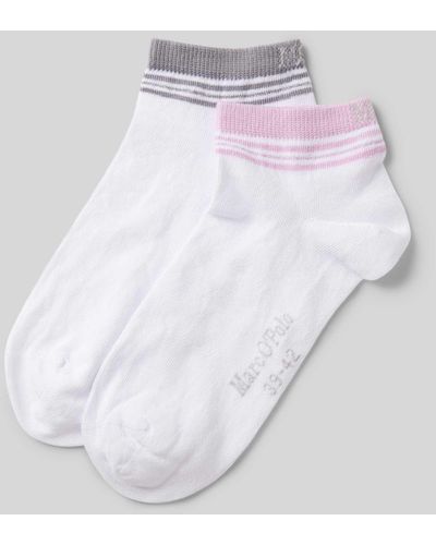 Marc O' Polo Socken mit Label-Schriftzug Modell 'Cara' im 2er-Pack - Weiß