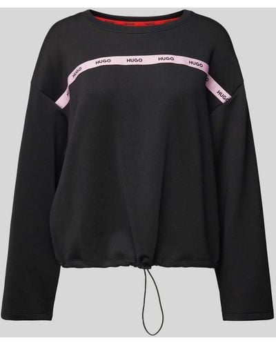 HUGO Oversized Sweatshirt mit Tunnelzug Modell 'DALIA' - Schwarz