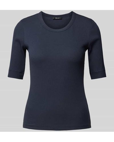 Opus T-Shirt mit Rundhalsausschnitt Modell 'Sustafa' - Blau