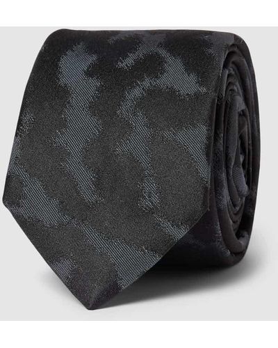 HUGO Seidenkrawatte mit Allover-Muster Modell 'Tie' (6 cm) - Schwarz