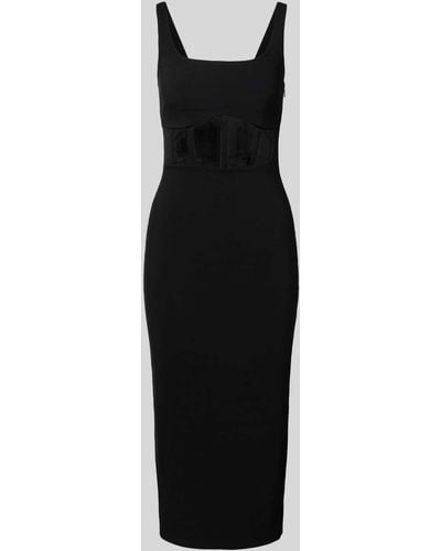 Lipsy Midi-jurk Met Semi-transparante Inzet - Zwart