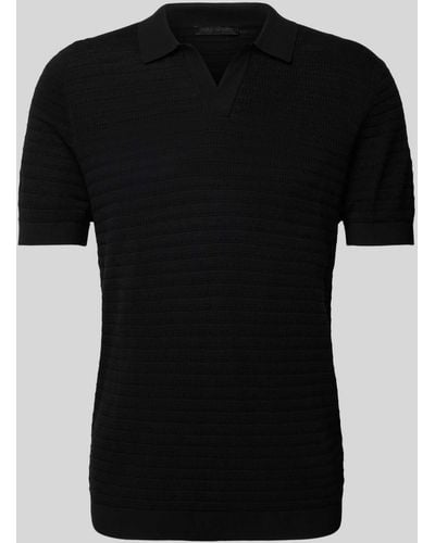 DRYKORN Regular Fit Poloshirt Met V-hals - Zwart