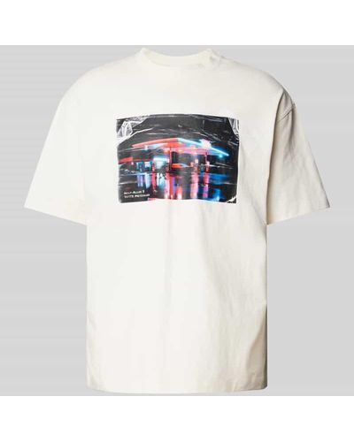 HUGO T-Shirt mit Motiv-Print Modell 'Dutire' - Weiß