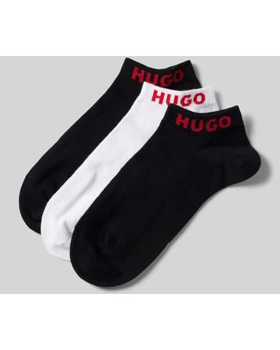 HUGO Socken mit Label-Print im 3er-Pack - Schwarz