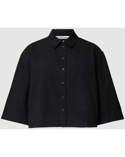 Calvin Klein Bluse mit rückseitiger Schnürung - Schwarz