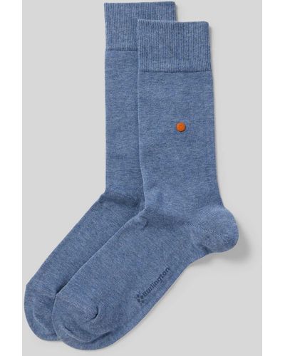 Burlington Socken mit Label-Print Modell 'Lord' - Blau