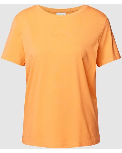 comma casual identity T-Shirt mit Rundhalsausschnitt - Orange
