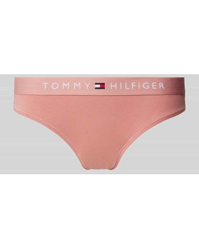 Tommy Hilfiger String mit elastischem Bund und Label-Detail - Pink