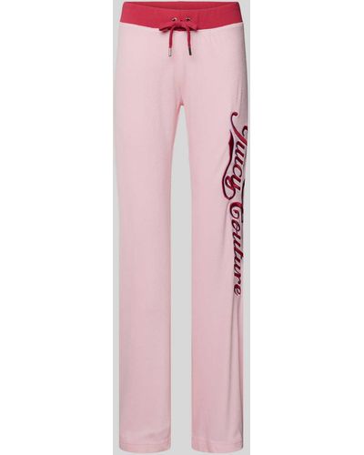 Juicy Couture Flared Cut Sweatpants Met Labelstitching - Roze