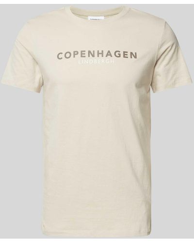 Lindbergh T-Shirt mit Label-Print Modell 'Copenhagen' - Natur
