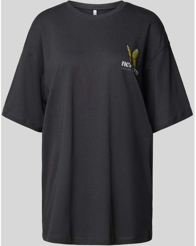 ONLY Oversized T-Shirt mit Motiv-Print Modell 'LIVA' - Schwarz