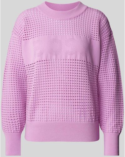 BOSS Gebreide Pullover Met Ajourpatroon - Roze