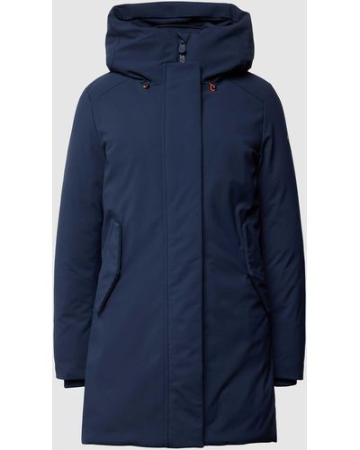 Save The Duck Parka Met Labelpatch - Blauw