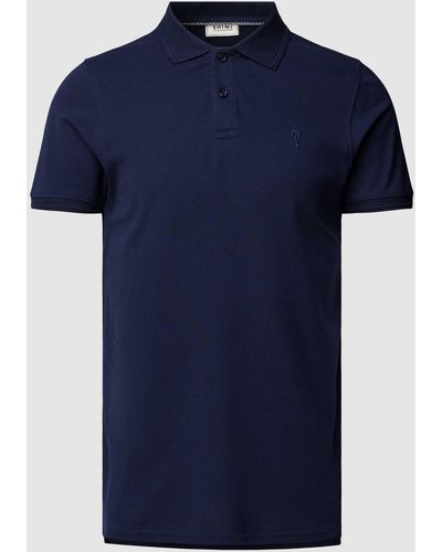 Shiwi Poloshirt mit kurzer Knopfleiste Modell 'justin' - Blau
