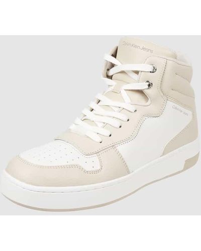 Calvin Klein High Top Sneaker aus Leder - Natur