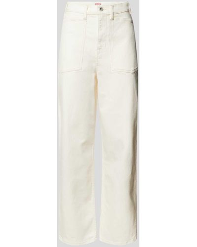 KENZO Straight Fit Jeans mit Eingrifftaschen - Weiß
