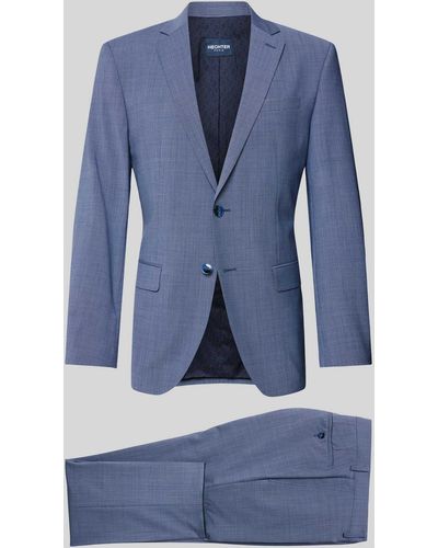 Hechter Paris Slim Fit Anzug mit Strukturmuster - Blau