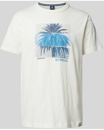 Lerros T-shirt Met Motiefprint - Wit