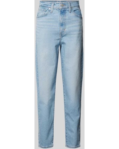 Levi's High Waist Mom Fit Jeans im 5-Pocket-Design - Blau