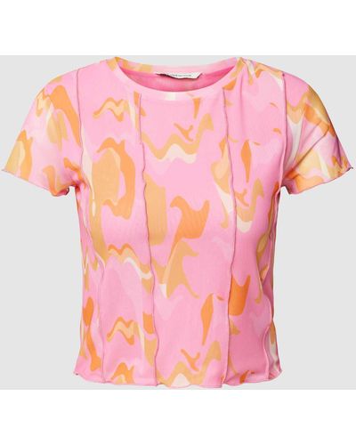Tom Tailor T-shirt Met All-over Motief - Roze